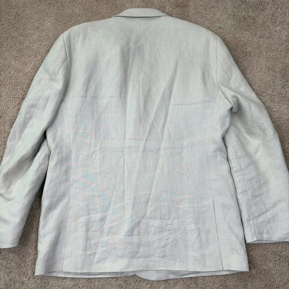 Adolfo Blazer Jacket Mens 46R Tan 100% Linen 2 Button Beach Wedding Cruise Khaki